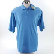 Adidas ClimaCool Mens XL Blue Short Sleeve Polo Shirt UPF 15+