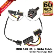 Lot 2 Dell PowerEdge T630 18.5" Mini-SAS HD SFF-8643 to SFF-8482 SAS SATA Cable