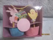Easter Cupcake Kit 24 Assorted Decorative Picks & 24 Baking Cups