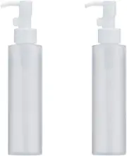 Oval Clear Pump Cream Bottle Dispenser, 2Pcs Plastic Clear Flat Pump Lotion Crea