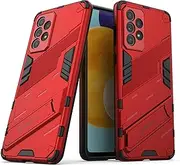 [JOJOBE] Horizontal Kickstand Case for Samsung Galaxy A73 5G Cover case Phone Holder with Vertical Kickstand Case Compatible with Samsung A73-Red