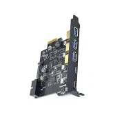 PCI-E to USB3.0 GEN1 Expansion Card 5 Ports 19 Pin Connector 2xType C 3xType A c