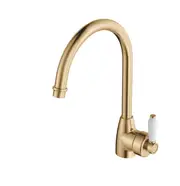 Fienza Eleanor Mordern Vintage Urban Brass Solid Brass With Ceramic Handle Gooseneck Sink Mixer