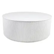 Manhattan Ribbed White Round Coffee Table