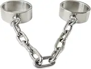 SAHOOSAFETY 1 Pair Removable Stainless Steel Anklet Cuffs 4 cm High Round Type Bondage Lock BDSM Metal Ankle Cuffs Sm Erotic Games Men Women(Für Männer)
