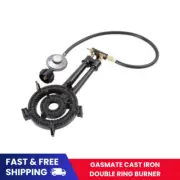 Gasmate Cast Iron Double Ring Burner Outdoor Stove with Hose & Regulator