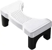 Toilet Stool for Adults, Non-Slip Plastic Poop Stool for Squatting Posture, Non-Slip Foot Step Stool Prevent Constipation for Bathroom, Healthy Gifts for Kids, White with Black Frame