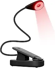 Mito Red Light - Circle Red Light Book Light - Book Lights for Reading at Night - Portable, Rechargeable Book Light Clip On with 360° Gooseneck - Reading Lights for Books in Bed