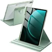 [JETech] Rotating Case for Samsung Galaxy Tab S10+ 2024/Tab S9 FE+/S9+ 2023 12.4-Inch with S Pen Holder, 360 Degree Rotation Protective Stand Cover Clear Back, Auto Wake/Sleep (Mint)