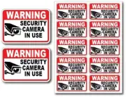 12x SECURITY CAM IN USE Surveillance Burglar Alarm Decal Warning Stickers Safety