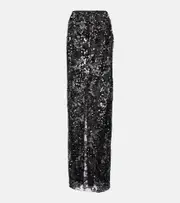 [Victoria Beckham] Victoria Beckham Sequined high-rise tulle maxi skirt AU 14 black