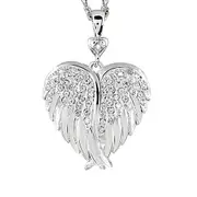 ‘Guardian Angel Embrace’ Rhodium-Plated Diamond Locket