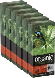 Bean Ground & Drunk Carton Organic Fairtrade Espresso Coffee 60 Aluminium Cap...