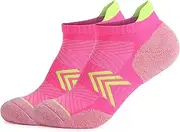[Generic] Women's Running Socks Padded Sports Socks Ankle Socks Breathable Cotton Socks Pink M