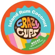 Crazy Cup Decaf Flavored Coffee Pods, Decaffeinated Island Rum Coconut Single...