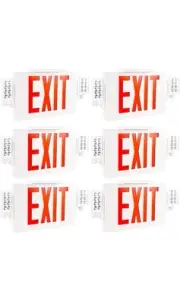 Gruenlich LED Exit Sign Combo with Emergency Lights, Adjustable Heads, Batter...