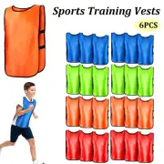 6PCS Bibs Drying Football Team Jerseys Sports Soccer Basketball Training