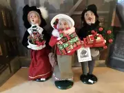 Byers Choice 1997 Mrs. Claus With 1996 Crabtree & Evelyn Man & Woman Shoppers