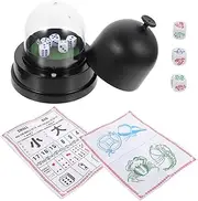 Kisangel 1 Set Automatic Dice Cup with Transparent Cover Compact Shaking Dice Holder for Entertainment Games with Dices for Travel and Party Use