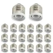 20-Pack E26 / E27 to E12 Adapter, Standard Screw Base to Candelabra Base Socket