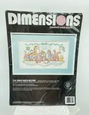 Dimensions Counted Cross Stitch Kit Toy Shelf Birth Record 3729 SEALED 16" X 9"