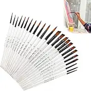 24 Pieces Paint Brushes Set,Professional Painting Brushes Nylon Hair Artist,Craft Paint Brushes for Kids and Adults, for Acrylic Oil Watercolor, Face Nail Art, Miniature Detailing, Rock Painting