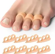Welnove Hammer Toe Corrector and Straightener - 8 Pcs Toe Support Pads Cushion - Realign Bent, Crooked, Curled, Claw, Hammer Toes - Three Loops Design