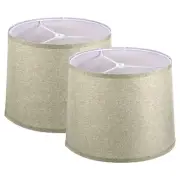 2Pcs Drum Lampshade for Table Lamps 11.4x12.6x9.8" Floor Lamp Shade Light Brown