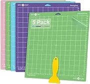 HTVRONT Cutting Mat for Cricut, 5 Pack Cutting Mat 12x12 for Cricut Maker/Maker 3/Explore 3/Air/Air 2/One(StandardGrip, LightGrip, StrongGrip, FabricGrip)Cutting Mat Replacement Accessories for Cricut