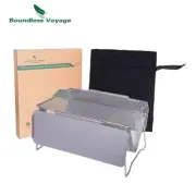2 in 1 Titanium Grill Mesh Camping Table Folding BBQ Grill Outdoor Campfire Tool