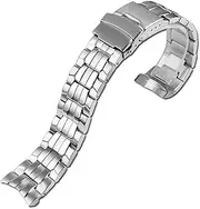 [UsmAsk] Solid Stainless Steel Watch Band fit For Casio EDIFICE Series Rubber Watch Strap 22MM Convex Interface Men Bracelet