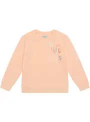 GUESS Girl's Orange Long Sleeve Active Jumper in Peach Size: 5, Cotton