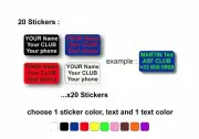 20x Sticker adhesive decal labels personalised name golf club vinyl