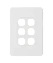 Vynco Metro 6 Gang Plate Only in Matte White