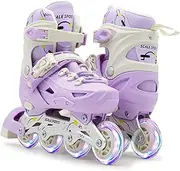 Adjustable Roller Skates with Light-Up Wheels – Kids Inline Roller Skates for Children and Adults