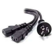 Alogic 3m Aus 3 Mains Plug to 2 X IEC C13 Y Splitter Cable (M/2xF)