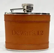 NIP “Dewar's 12” Whiskey Hip Flask Stainless Steel -- 4 oz