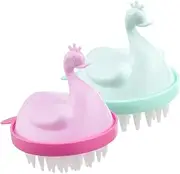 Anneome 2pcs Scalp Massage Brush Hair Exfoliator for Wet Dry Use Gently Lifts Dead Skin Relieves Pressure Comfortable Design for Healthy Hair Care Random Color