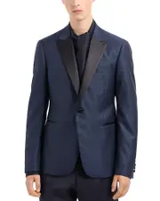Emporio Armani M Line Slim Fit Wool & Silk Peak Lapel Blazer 52 IT / 42 US