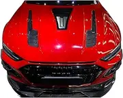 Car Accessories Carbon & Fiber Glass IMP Performance Style C8 RS6 Avant Hood W/Glass Compatible For 2021-2022 Audi Bonnet Engine Cover(Portion Carbon Fiber)