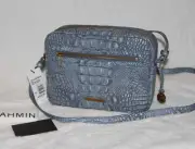 BRAHMIN Shea Crossbody Bag Leather Purse Handbag Light Denim Tetra NWT