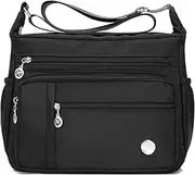 [WSLCN] Women's Crossbody Bag Nylon Messenger Bags Handbag Casual Shoulder Tote Top Handle Satchel