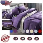Luxurious Purple Microfiber Bed Sheet Set - 1800 Thread Count, Deep Pocket, Full