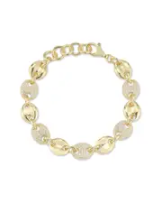 Chloe and Madison 14K Over Silver CZ Chunky Puffed Link Bracelet