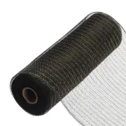 10 Inch Glitter Poly Burlap Mesh for Wreath Mesh Ribbon 10 Yard Black & Gold