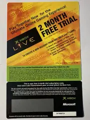 2004 2005 Microsoft Xbox Live Scratch Off 2 Month Free Trial Collectible *Rare*