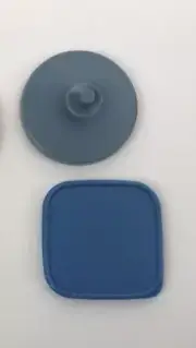Tupperware Magnets Set of 2 ~ Pitcher Lid & Modular Mate Seal Country Blue New