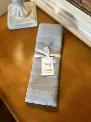 Williams Sonoma Italian Washed Linen Table Runner 18”x108” Dove Grey NWT OB!
