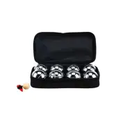 Deluxe 8 Metal Bowls Bocce/Petanque Silver Game Set w/ Rules