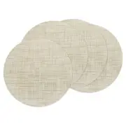 4 Pcs Placemats, 13.7 Inch PVC Table Mats, Vertical Texture Surface, Yellow